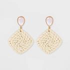 Raffia Square Statement Earrings - A New Day Gold, Women's,