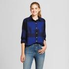 Women's Long Sleeve Shirt - Mossimo Supply Co. Blue Plaid
