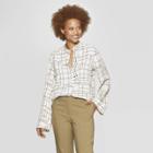 Women's Polka Dot Long Sleeve Essential Popover Blouse - Prologue Black