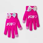 Nickelodeon Girls' Jojo Bow Gloves, Pink