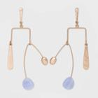 Semi-precious Blue Lace Agate Geometric Irregular Drop Earrings - Universal Thread Blue