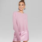 Women's Long Sleeve Cozy Waffle Boxy Top - Wild Fable Rio Rose