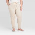 Women's Plus Size Straight Leg Ankle Length Leisure Pants - Ava & Viv Beige X, Women's