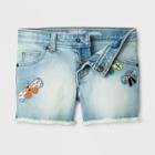Plus Size Girls' Denim Shorts With Patches - Cat & Jack Light Blue