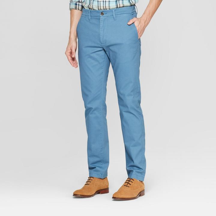 Men's 34 Regular Slim Fit Hennepin Chino Pants - Goodfellow & Co Blue