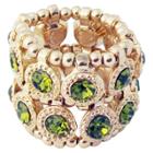Zirconite Stretch Ring With Crystals - Peridot, Women's, Green