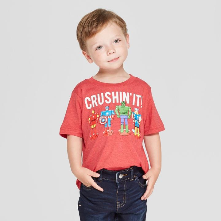 Petitetoddler Boys' Marvel Short Sleeve T-shirt - Red