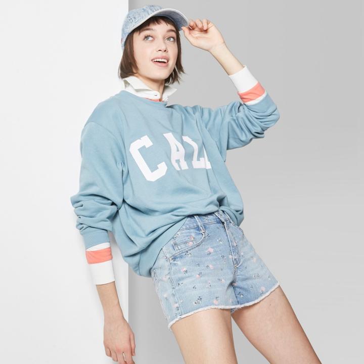 Women's Oversized Crew Sweatshirt - Wild Fable Blue