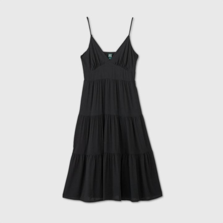 Women's Sleeveless Tiered Dress - Wild Fable Black