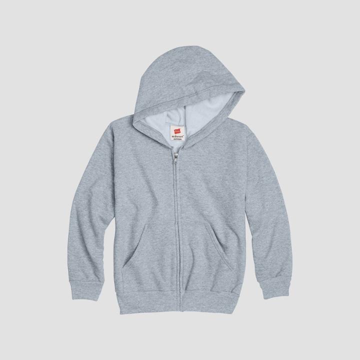 Hanes Kids' Comfort Blend Eco Smart Full-zip Hoodie Sweatshirt - Gray