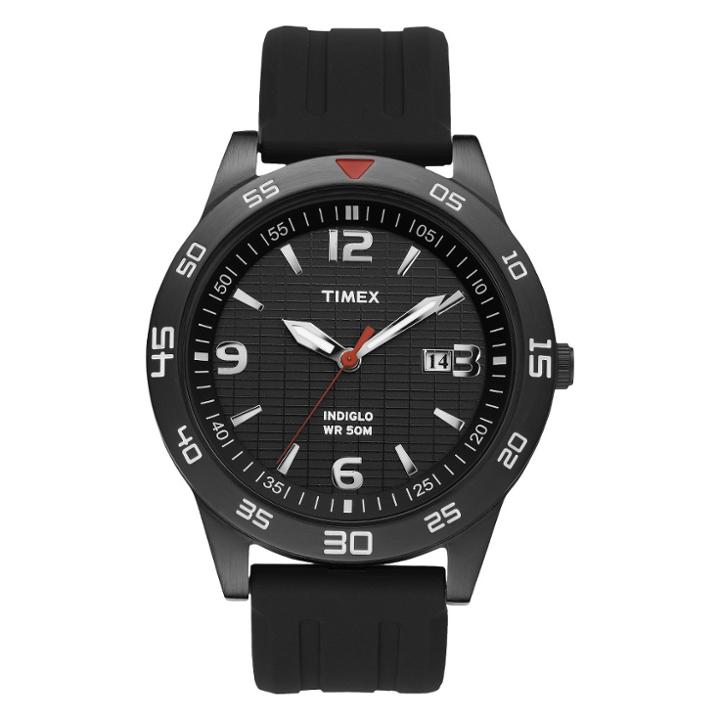 Men's Timex Watch With Resin Strap - Black T2n694jt, Blk