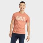 Men's Printed Standard Fit Short Sleeve Crewneck T-shirt - Goodfellow & Co Apricot Orange/letters