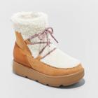 Girls' Arya Zipper Winter Shearling Style Boots - Cat & Jack Cognac