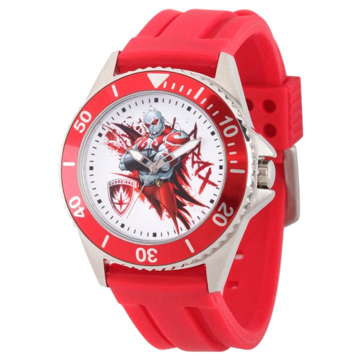 Disney Men's Marvel Guardians Of The Galaxy Drax Honor Stainless Steel Watch - Red