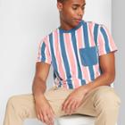 Men's Regular Fit Short Sleeve Striped T-shirt - Original Use Blue