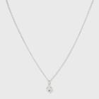 Silver Plated Open Square Cube With Cubic Zirconia Pendant Necklace - A New Day