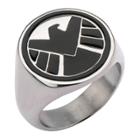S.h.i.e.l.d. Men's Marvel Agents Of S.h.i.e.l.d Stainless Steel Logo Ring, Size: