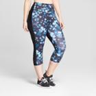 Women's Plus Size Floral Print Embrace Mid-rise Capri Leggings - C9 Champion Blue