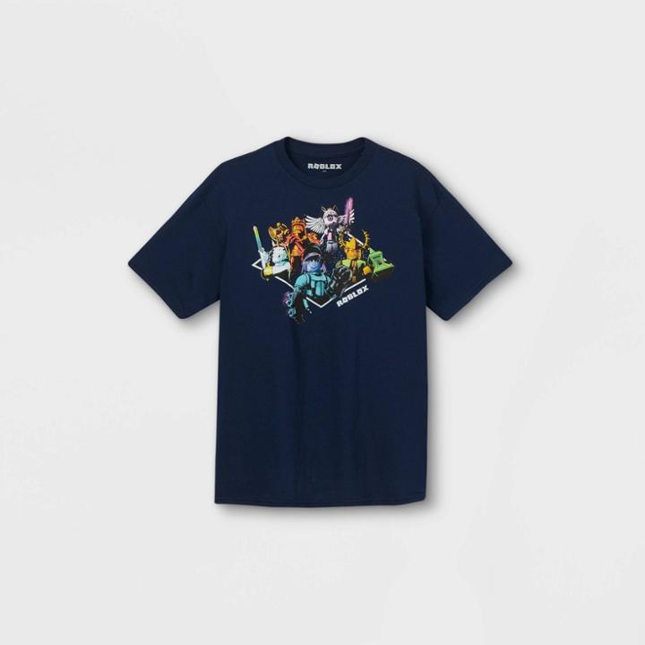 Boys' Roblox 'group On' Short Sleeve Graphic T-shirt - Navy