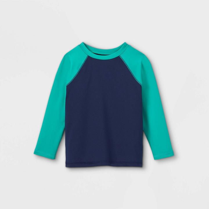 Toddler Boys' Long Sleeve Rash Guard Swim Shirt - Cat & Jack Blue