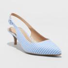 Women's Meghan Wide Width Kitten Heel Pumps - A New Day Blue 12w,