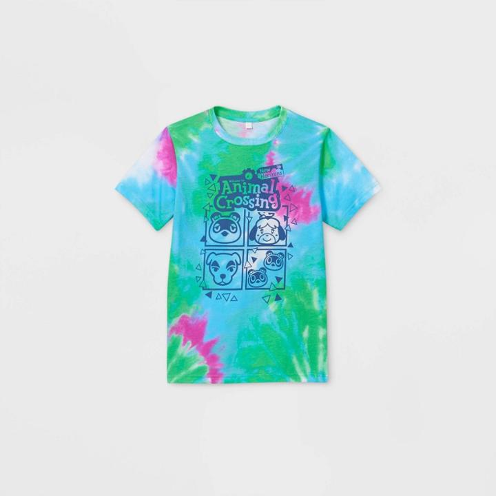 Boys' Nintendo Animal Crossing Tie-dye Short Sleeve Graphic T-shirt -