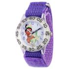 Girls' Disney Princess Tiana Clear Plastic Time Teacher Watch - Purple, Girl's