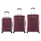 Inusa Pilot 3pc Hardside Spinner Luggage Set 20& 24& 28 - Wine, Red