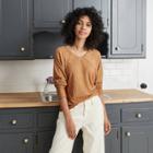 Women's Ribbed Long Sleeve Knit Top - Knox Rose Brown
