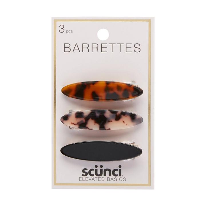 Scunci Barrettes - Assorted/tort/black