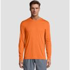 Hanes Men's Big & Tall Long Sleeve Cooldri Performance T-shirt -neon Orange 3xl, Neon Orange