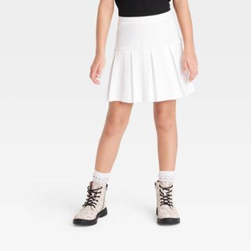Girls' Cheerleader Ponte Pleated Skirt - Art Class White