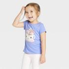 Toddler Girls' Unicorn Short Sleeve Shirt - Cat & Jack Blue