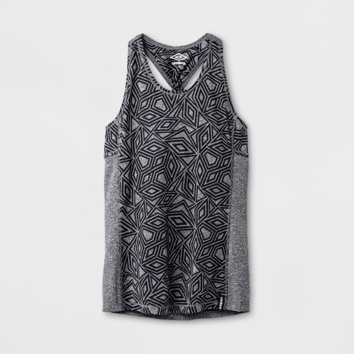 Umbro Girls' Cross Back Diamond Facet Tank - Black