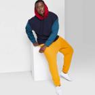 Adult Extended Size Colorblock Regular Fit Hooded Sweatshirt - Original Use Dark Blue