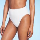 Junior's Ribbed High Leg High Waist Bikini Bottom - Xhilaration White