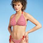 Juniors' Triangle Bikini Top - Xhilaration Pink/white Star Print D/dd Cup