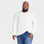 Men's Big & Tall Long Sleeve Textured Henley Shirt - Goodfellow & Co White