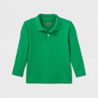 Toddler Boys' Long Sleeve Interlock Uniform Polo Shirt - Cat & Jack Green