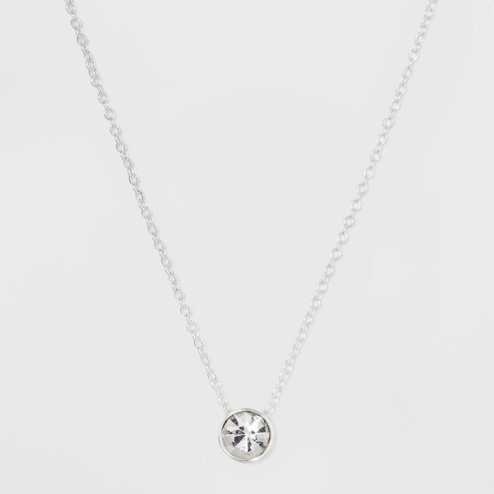 Target Sterling Silver Bezel Set Cubic Zirconia Necklace -