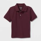 Toddler Boys' Short Sleeve Interlock Uniform Polo Shirt - Cat & Jack Burgundy