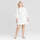 Women's Plus Size 3/4 Sleeve Dress - Who What Wear White 1x, Women's,
