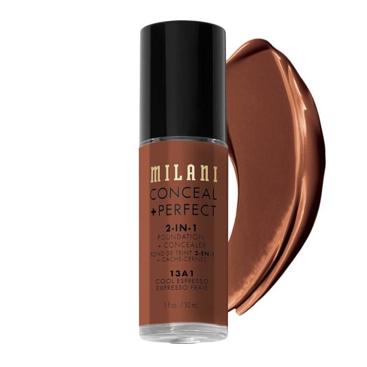 Milani Conceal + Perfect 2-in-1 Foundation + Concealer Cruelty-free Liquid Foundation - Cool Espresso