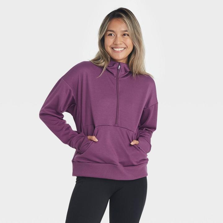 Women's Ponte 1/2 Zip Sweatshirt - All In Motion Plum