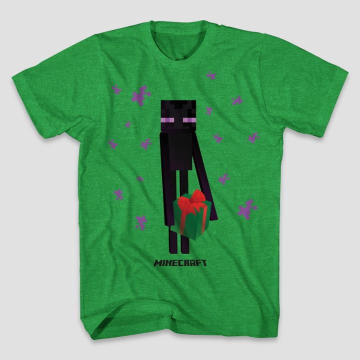 Boys' Minecraft Holiday Short Sleeve T-shirt - Green