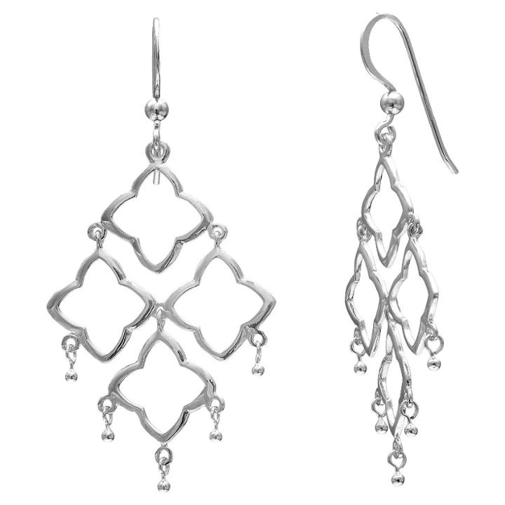 Distributed By Target Women's Sterling Silver Drop Kite Earrings -
