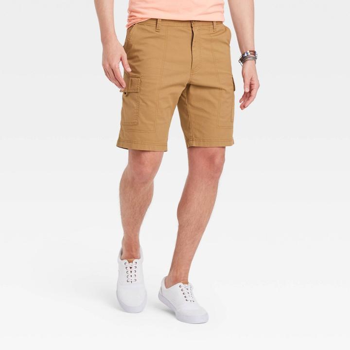 Men's 9.5 Relaxed Fit Utility Cargo Shorts - Goodfellow & Co Khaki