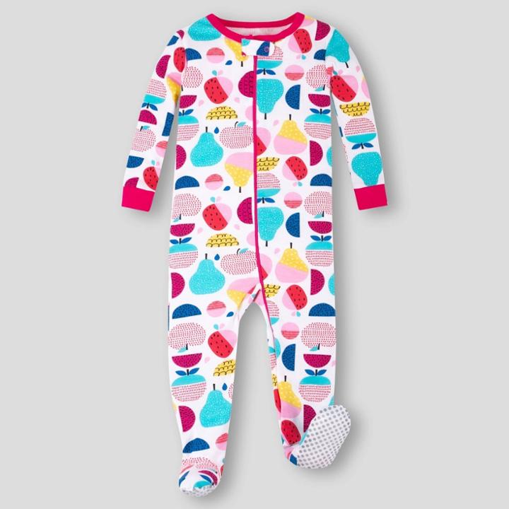 Lamaze Toddler Girls' Organic Cotton Snug Fit Footed Pajama Romper - Pink