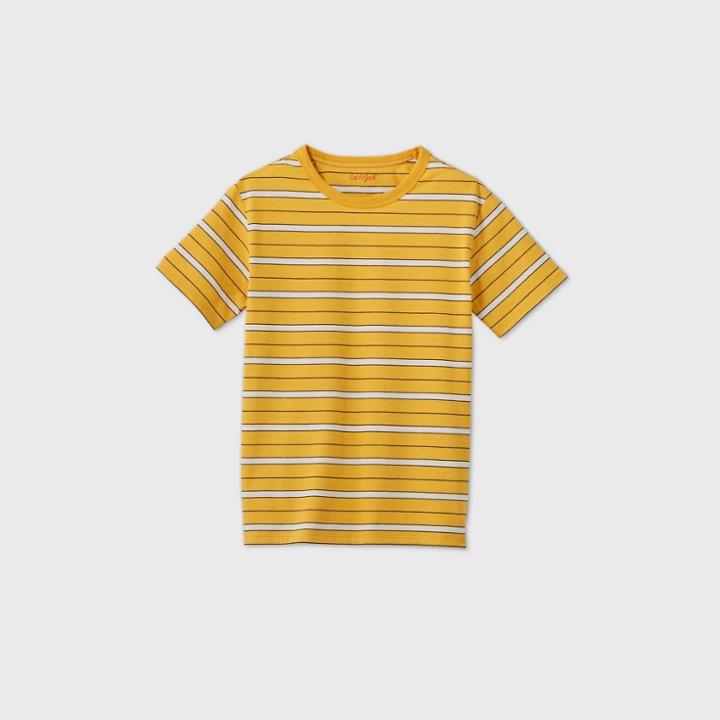 Boys' Striped Short Sleeve T-shirt - Cat & Jack Yellow/white
