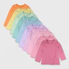 Honest Baby Toddler Girls' 10pk Rainbow Long Sleeve T-shirt - Pink